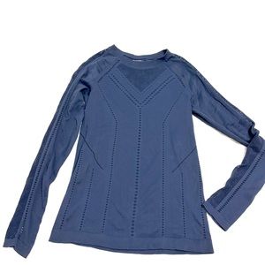 Athleta navy long sleeve knit athletic top size S